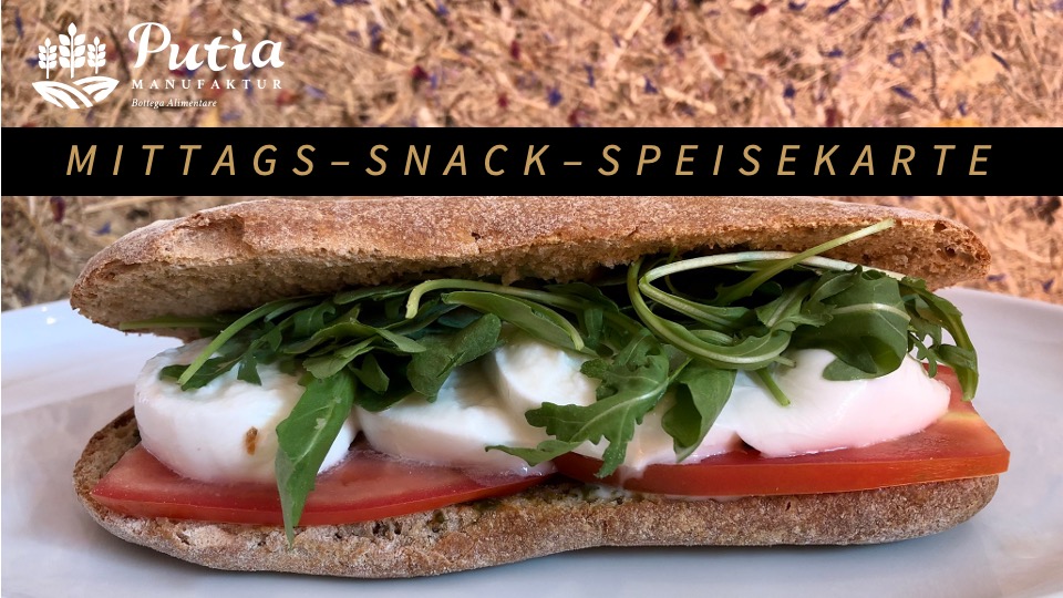 Mittags-Snack-Speisekarte